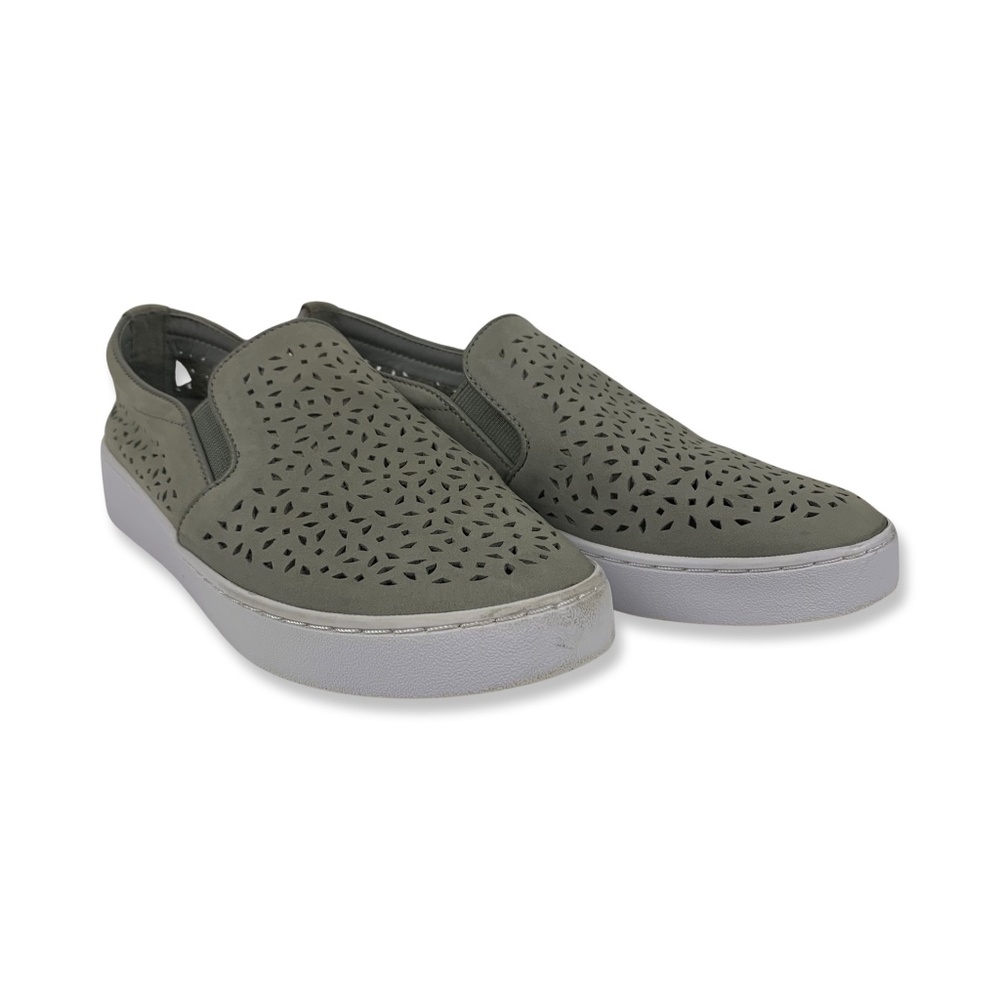 Vionic Gray Suede Splendid Midi Perf Orthotic Sli… - image 1